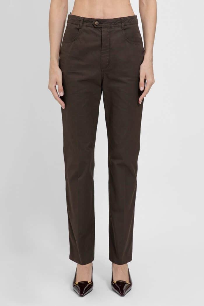 SAINT LAURENT Cotton Twill Tapered Trousers