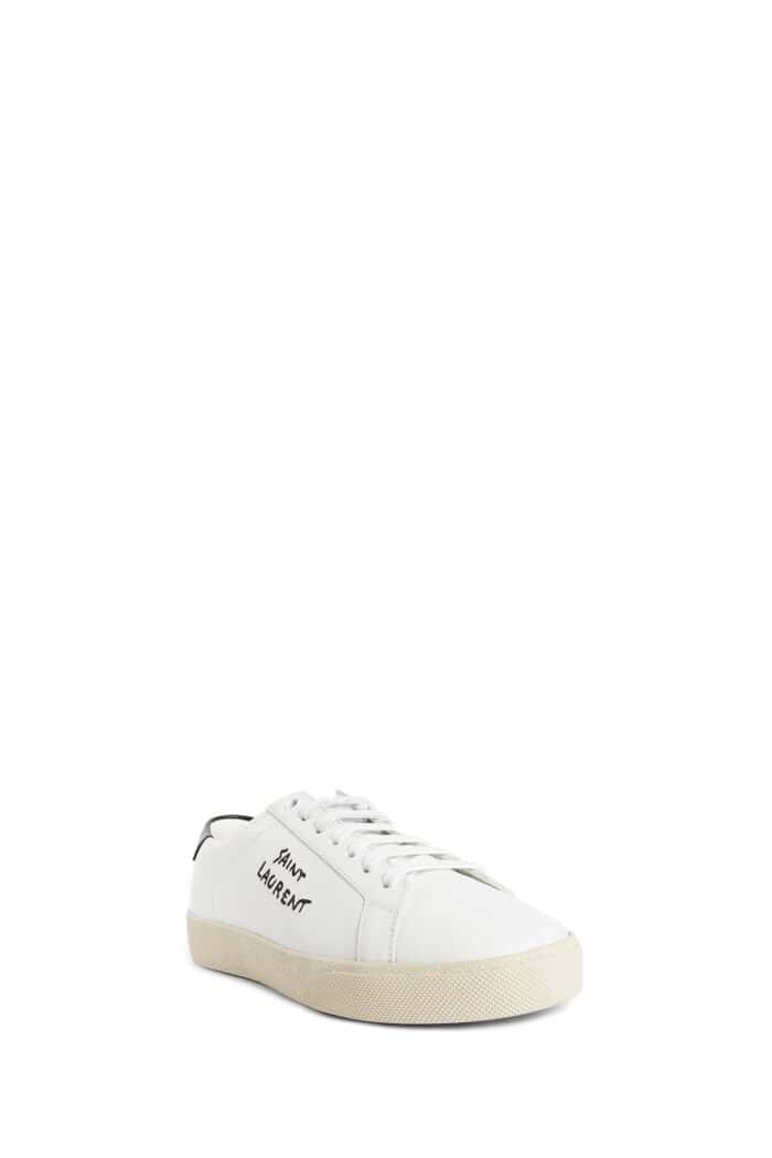 SAINT LAURENT Court Classic Sl/06 Embroidered Leather Sneakers