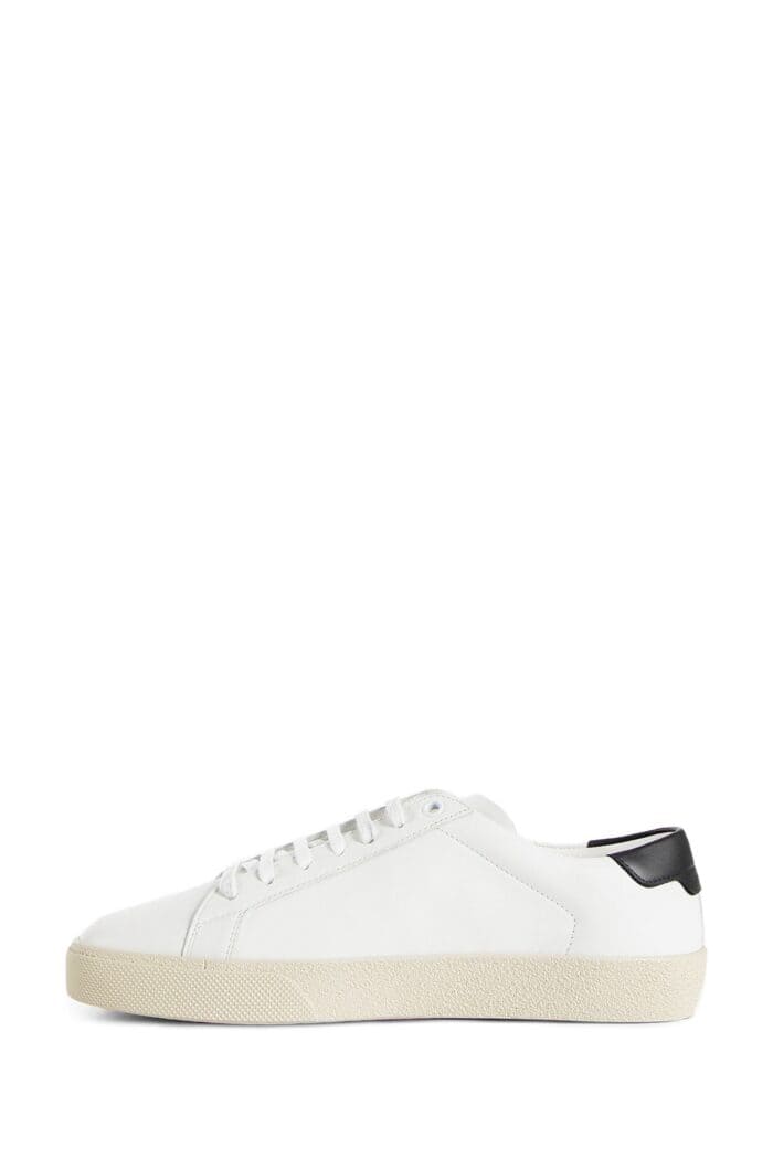 SAINT LAURENT Court Classic Sl/06 Embroidered Leather Sneakers