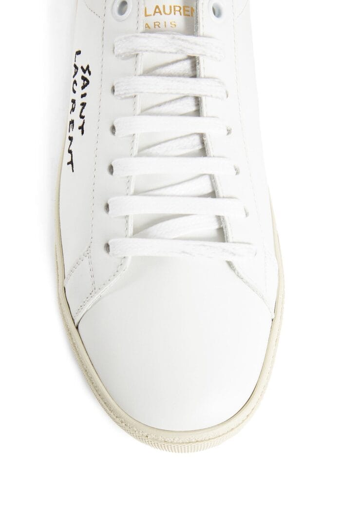 SAINT LAURENT Court Classic Sl/06 Embroidered Leather Sneakers