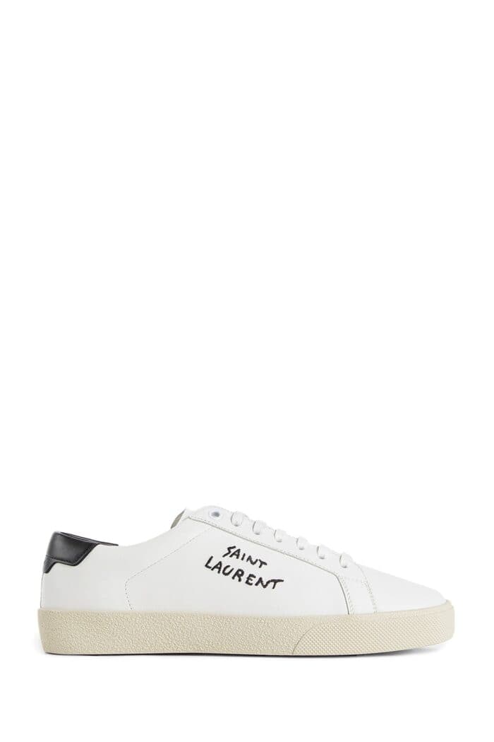 SAINT LAURENT Court Classic Sl/06 Embroidered Leather Sneakers