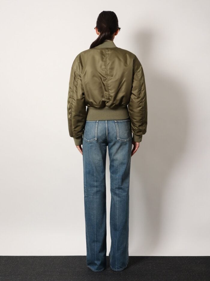 Saint Laurent Cropped Nylon Jacket With Padding
