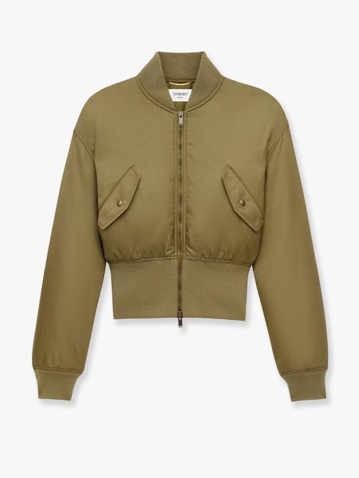 Saint Laurent Cropped Nylon Jacket With Padding