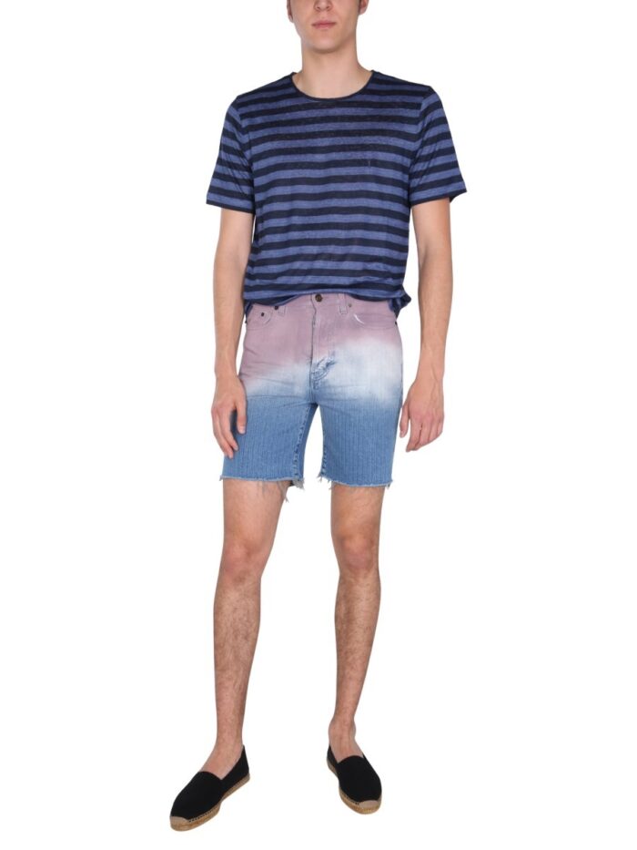 Saint Laurent DEGRADED PRINT BERMUDA