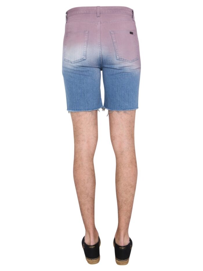 Saint Laurent DEGRADED PRINT BERMUDA