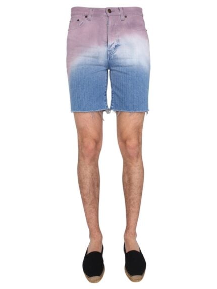 Saint Laurent DEGRADED PRINT BERMUDA