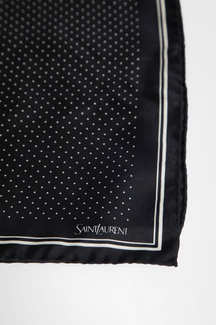 SAINT LAURENT Dotted Scarf In Silk Twill