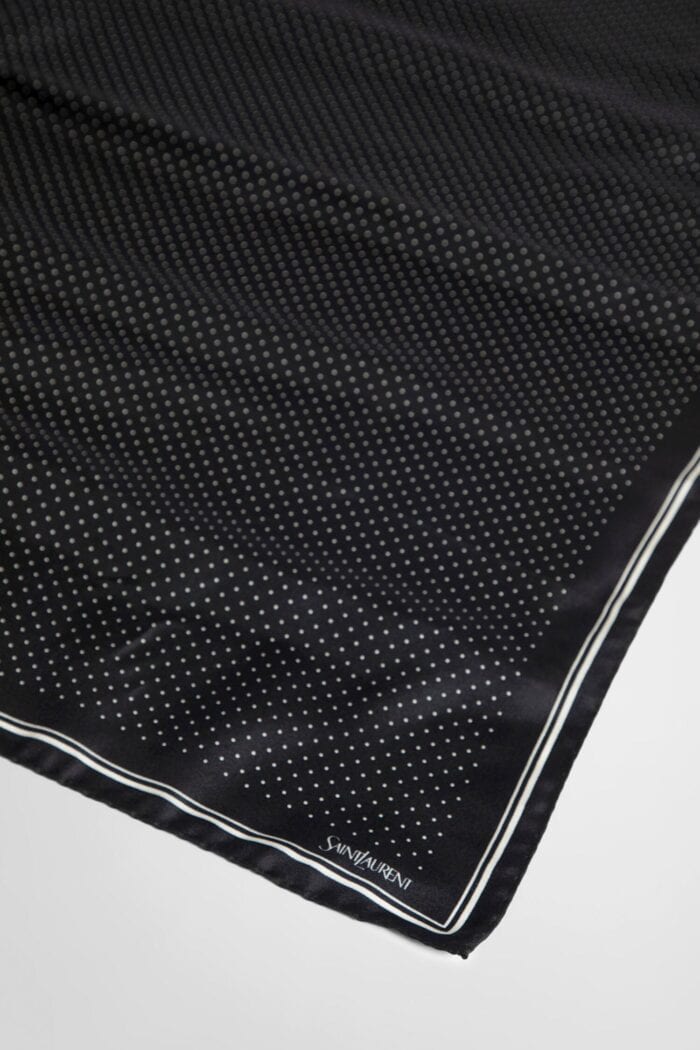 SAINT LAURENT Dotted Scarf In Silk Twill