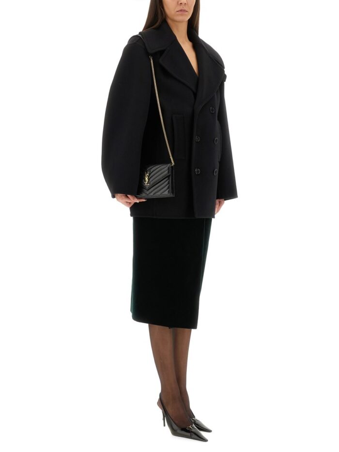 Saint Laurent DOUBLE-BREASTED WOOL CABAN