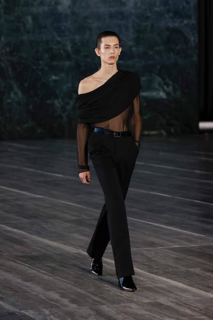 SAINT LAURENT Draped Top In Silk Muslin