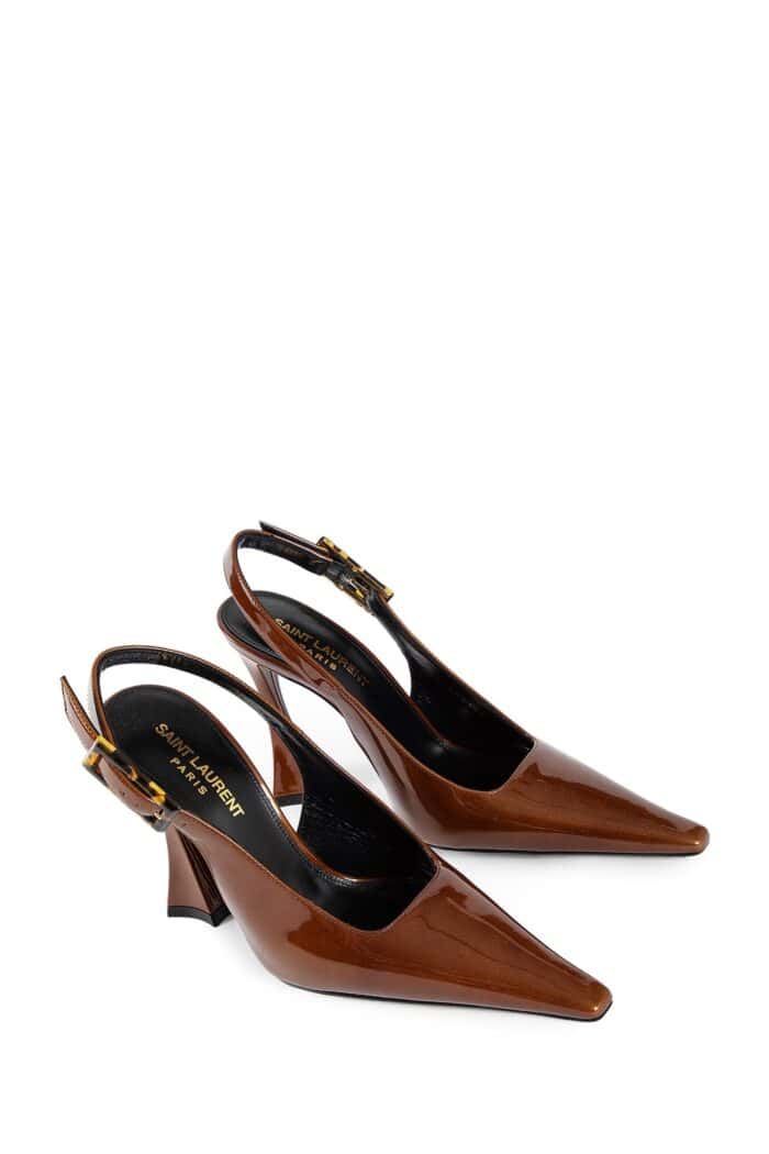 SAINT LAURENT Dune Slingback Pumps In Patent Leather