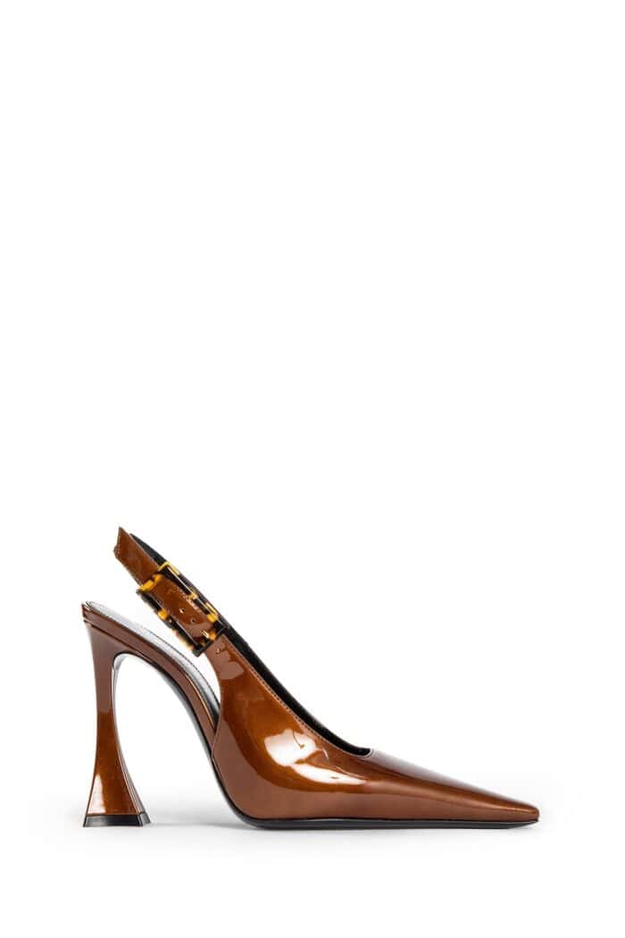 SAINT LAURENT Dune Slingback Pumps In Patent Leather