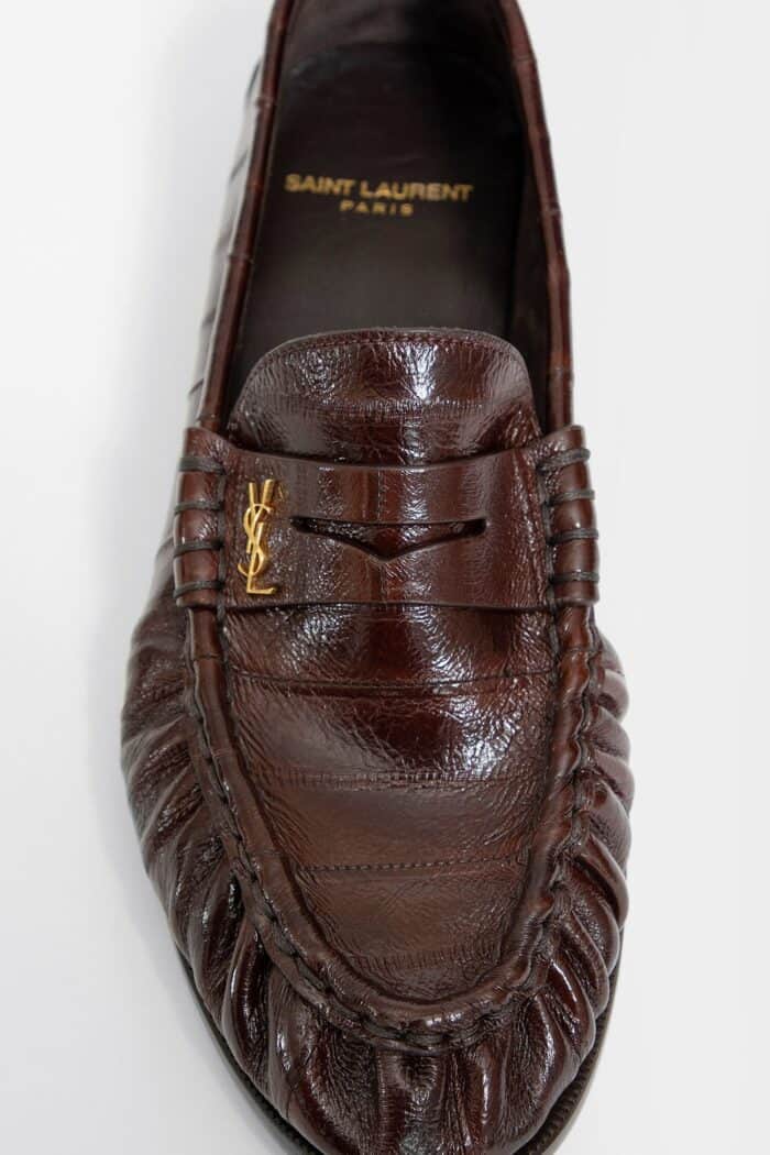 SAINT LAURENT Eelskin Le Loafer Penny Slippers