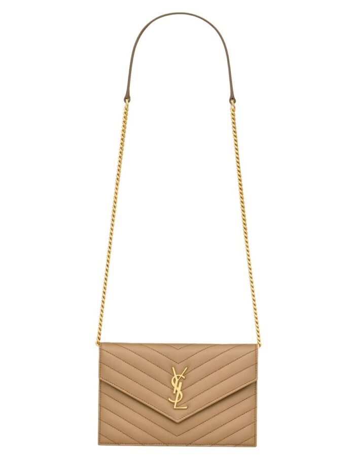 Saint Laurent "ENVELOPE CASSANDRE" WALLET WITH CHAIN