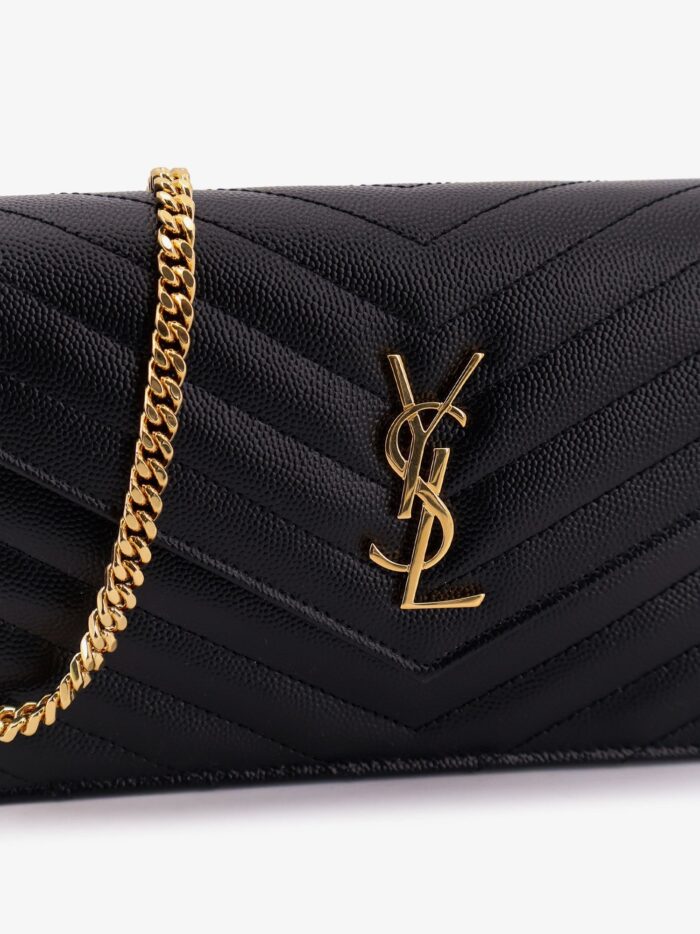 saint laurent envelope leather wallet crossbody bag with chain shoulder strap Saint Laurent Envelope Leather Wallet Crossbody Bag With Chain Shoulder Strap