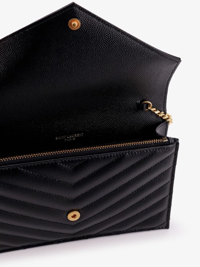 saint laurent envelope leather wallet crossbody bag with chain shoulder strap Saint Laurent Envelope Leather Wallet Crossbody Bag With Chain Shoulder Strap