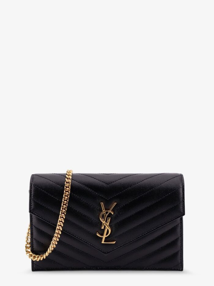 saint laurent envelope leather wallet crossbody bag with chain shoulder strap Saint Laurent Envelope Leather Wallet Crossbody Bag With Chain Shoulder Strap