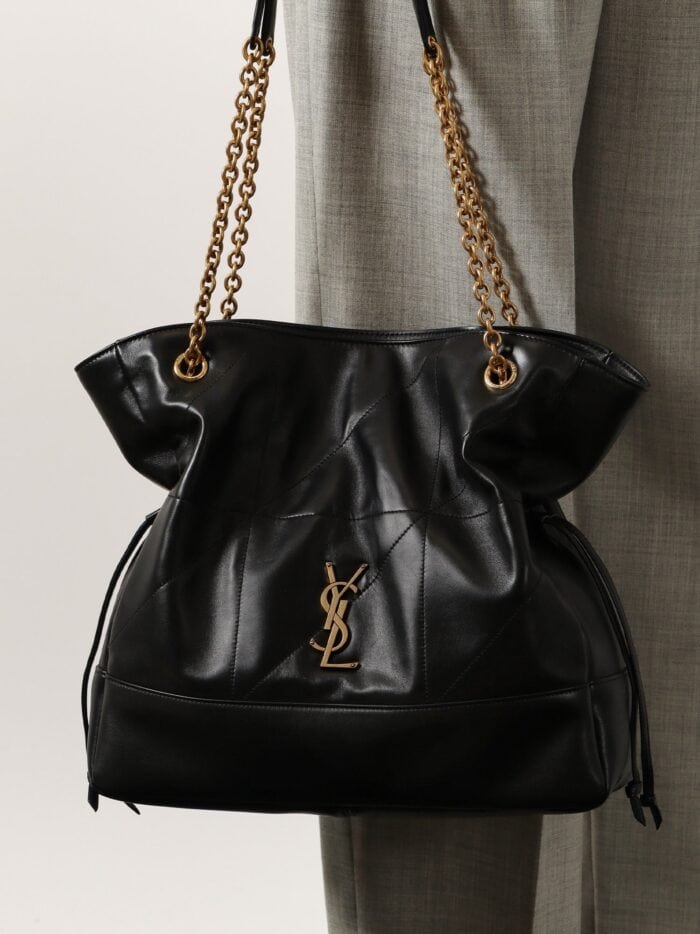 Saint Laurent Jamie Leather Shoulder Bag With Carré Rive Gauche Stitchings