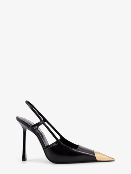 Saint Laurent Jeanne Leather Pumps With Metal Toe