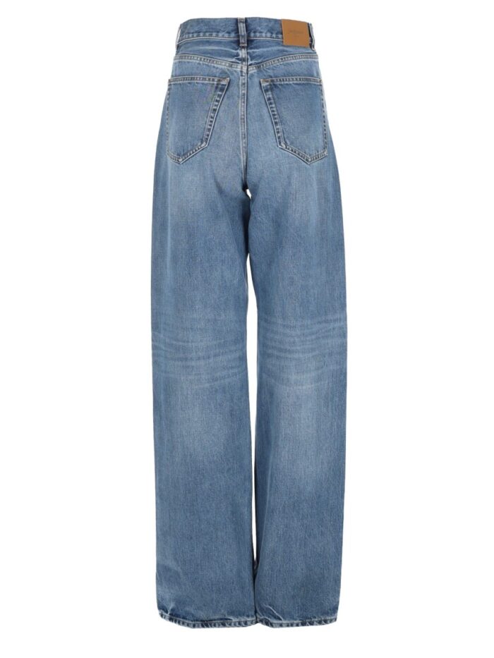 Saint Laurent JEANS LARGHI E LUNGHI CON VITA A V
