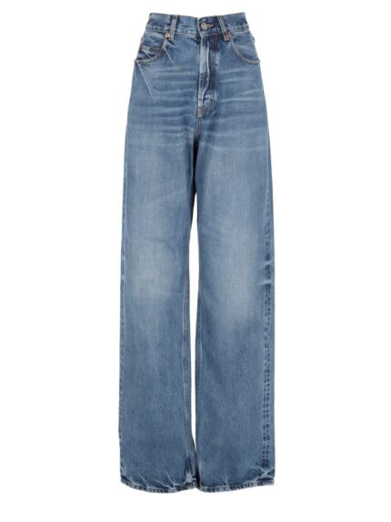 Saint Laurent JEANS LARGHI E LUNGHI CON VITA A V