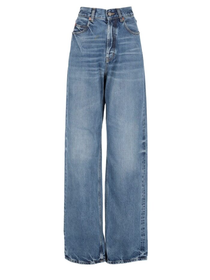 Saint Laurent JEANS LARGHI E LUNGHI CON VITA A V