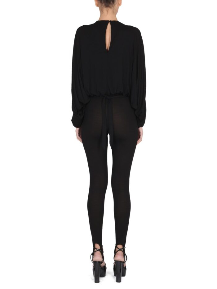 Saint Laurent JUMPSUIT WITH OPEN SLEEVES IN CREPE JERSEY