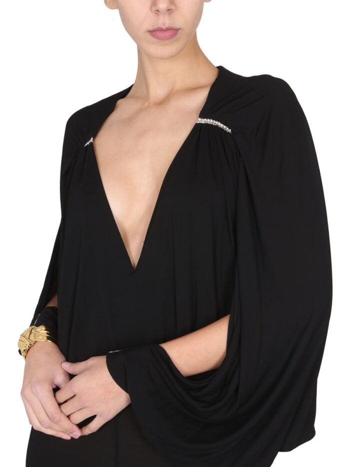 Saint Laurent JUMPSUIT WITH OPEN SLEEVES IN CREPE JERSEY