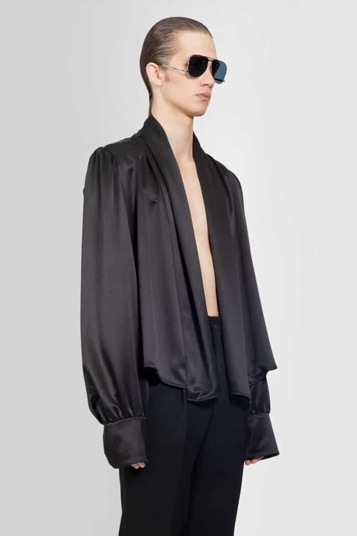 SAINT LAURENT Kimono Shirt In Silk Twill