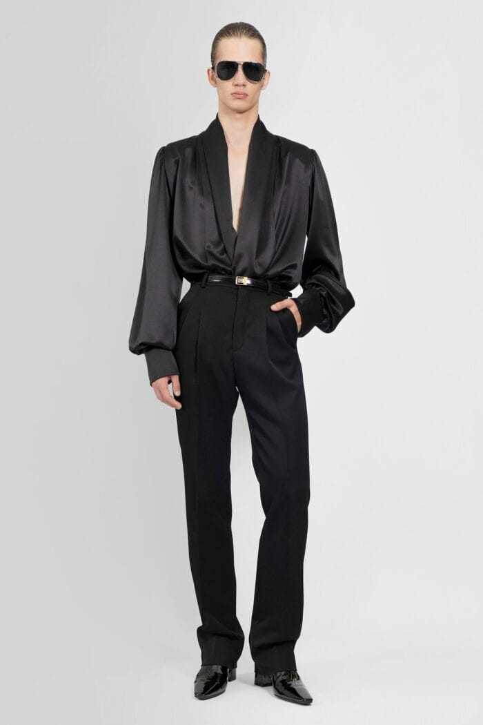 SAINT LAURENT Kimono Shirt In Silk Twill