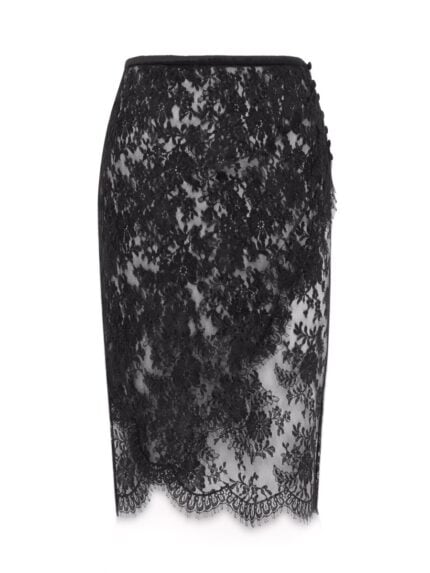 Saint Laurent LACE WRAP PENCIL SKIRT