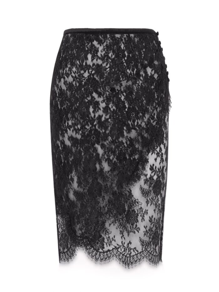 Saint Laurent LACE WRAP PENCIL SKIRT