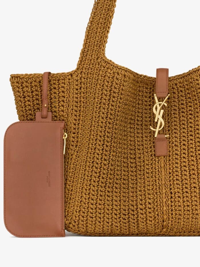 Saint Laurent Le 5 à 7 Bea Linen And Leather Shoulder Bag