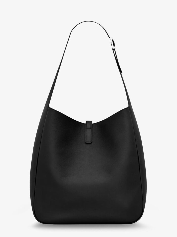 Saint Laurent Le 5 à 7 Leather Shoulder Bag With Metal Cassandre Logo