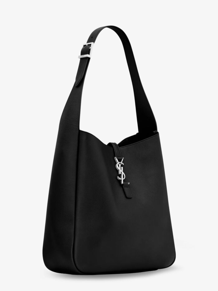 Saint Laurent Le 5 à 7 Leather Shoulder Bag With Metal Cassandre Logo