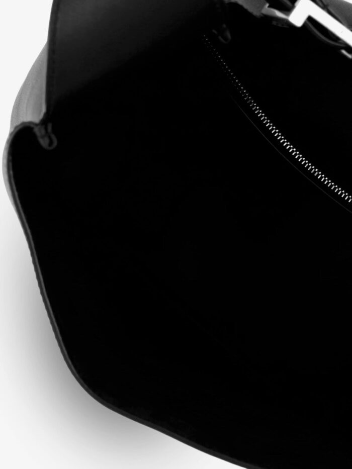 Saint Laurent Le 5 à 7 Leather Shoulder Bag With Metal Cassandre Logo
