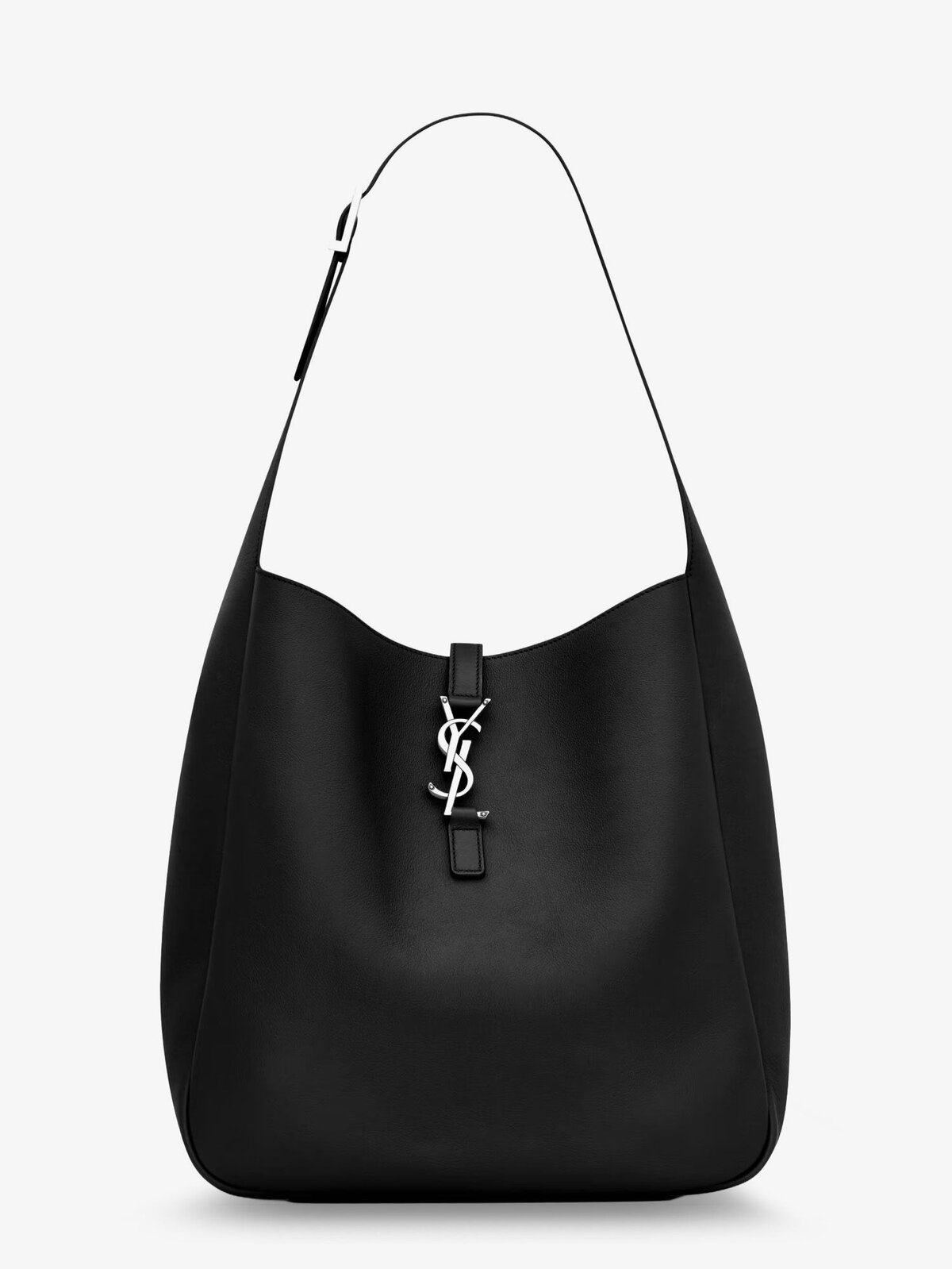 Saint Laurent Le 5 à 7 Leather Shoulder Bag With Metal Cassandre Logo