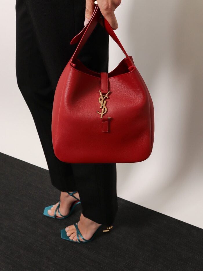 Saint Laurent Le 5 A 7 Small Leather Bucket Bag