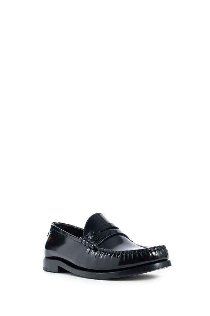 SAINT LAURENT Le Loafer Penny Slippers In Leather