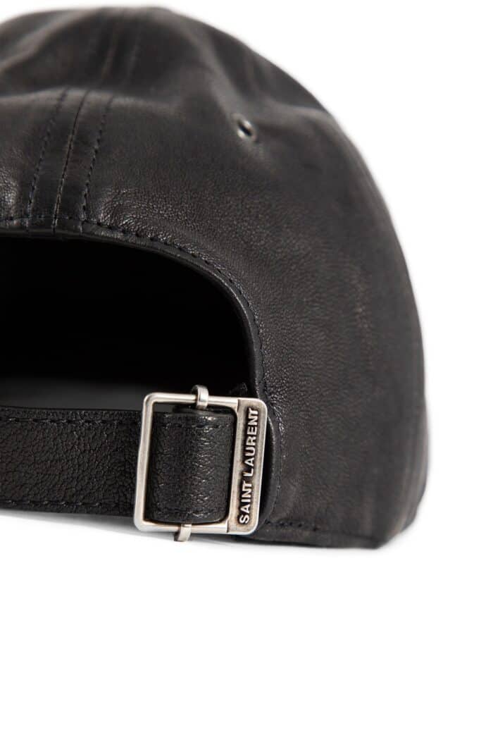 SAINT LAURENT Leather Baseball Cap