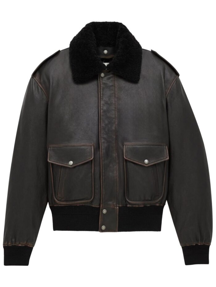 saint laurent leather bomber jacket Saint Laurent LEATHER BOMBER JACKET