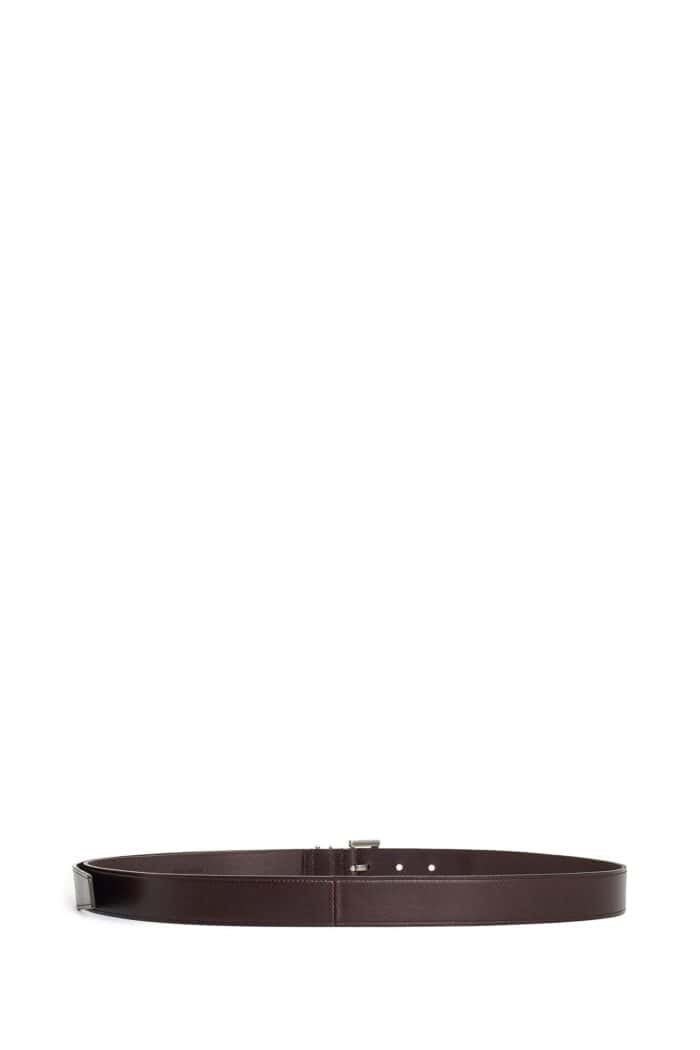 SAINT LAURENT Leather Cassandre Belt