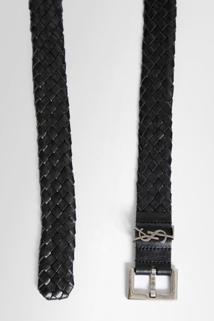 SAINT LAURENT Leather Cassandre Belt