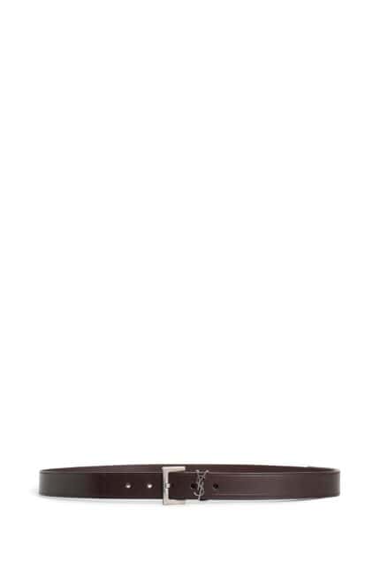 SAINT LAURENT Leather Cassandre Belt