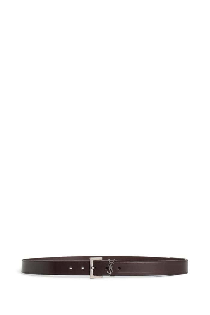 SAINT LAURENT Leather Cassandre Belt