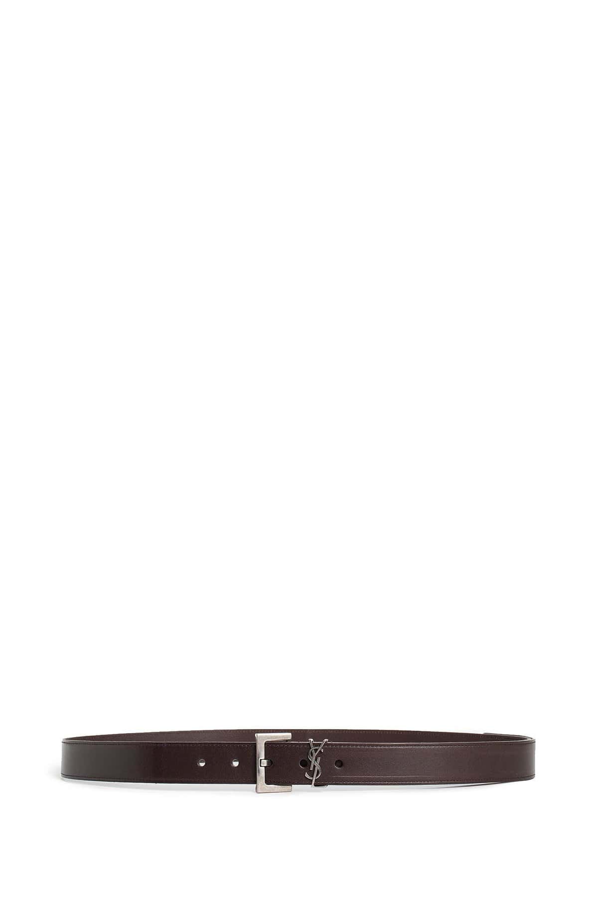 SAINT LAURENT Leather Cassandre Belt