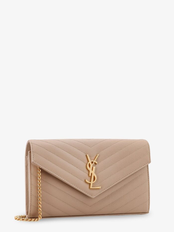 Saint Laurent Leather Crossbody Bag With Metal Cassandra Logo