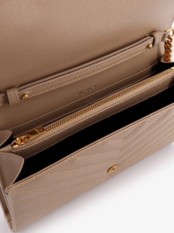 Saint Laurent Leather Crossbody Bag With Metal Cassandra Logo