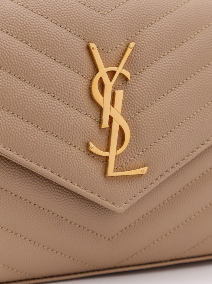 Saint Laurent Leather Crossbody Bag With Metal Cassandra Logo