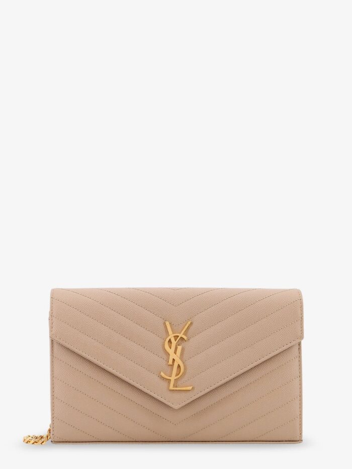 Saint Laurent Leather Crossbody Bag With Metal Cassandra Logo